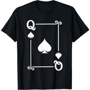 Playing Cards Costume - Queen Spades Card - Queen Card T-Shirt, Small
