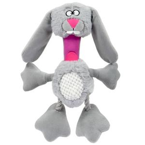 goDog Multi Tugs Rabbit Squeaky Plush & Rope Dog Toy