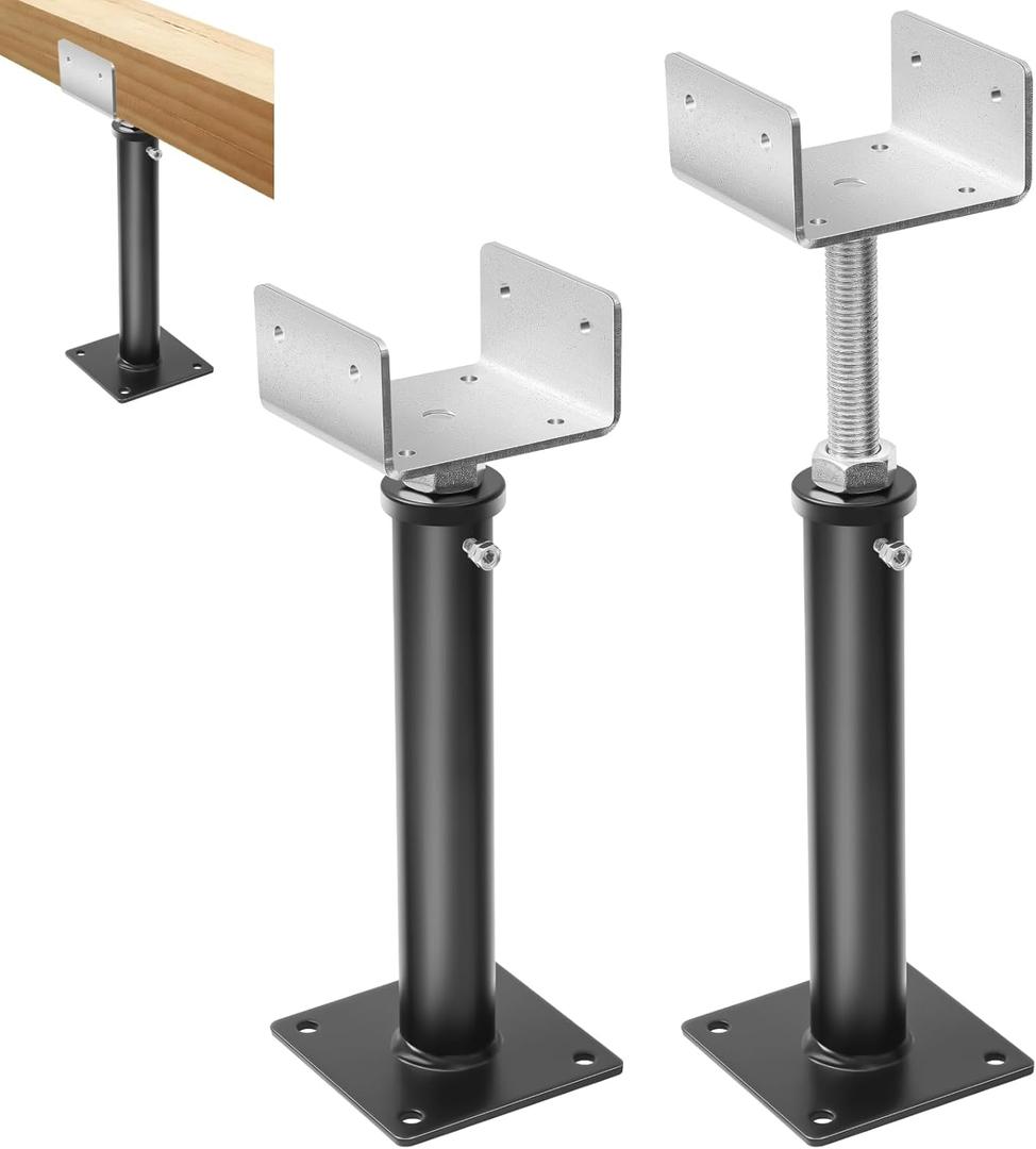 Zonon 2 Pack 11-14.5 Inch Adjustable Floor Jack Post, House Screw Jack for Floors Stairs Joist Lifting Leveling Supports, Load Capacity up to 7000 Lbs for Home and Garage Repair (U-shaped Style)