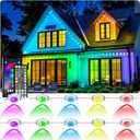 300FT Permanent Outdoor RGB Lights - Waterproof Smart LED Eaves Lights with App/Remote Control, Music Sync & DIY Scenes, Perfect for Christmas, Halloween, Parties & Daily Decor, Ideal for House Roof