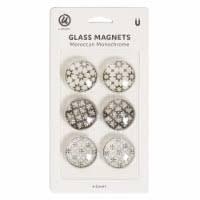 U Brands Glass Round Magnets - Moroccan Monochrome U Brands Glass Round Magnets - Moroccan Monochrome