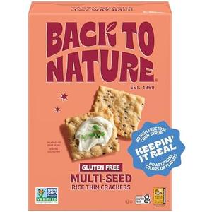 3 Pack Back to Nature Gluten Free Crackers, Non-GMO Multi-Seed Rice Thins, 4 Ounce, Best By: 11/03/2025