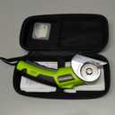 Cordless Electric Scissors: 4V Rechargeable Rotary Cardboard Cutter, 3000mAh Battery, with LED Light & Safety Lock, 2 Blades, Electric Box Cutter for Fabric Carpet Carton Plastic Leather Cloth (Green)