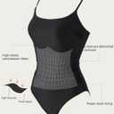 SUUKSESS Women One Piece Tummy Control Swimsuit Crisscross Backless Bathing Suit (Black, S)