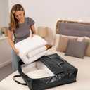 SATINIOR 4 Pack Christmas Wreath Storage Container Card Slot Durable Handles and Double Zipper Storage Container Large Square Gift Bag Organizer for Holiday Xmas Garland Decoration (Pe,24 Inches)