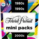 Hasbro Games Trivial Pursuit Mini Packs Multipack, Fun Trivia Questions for Adults and Teens Ages 16+, Includes 4 Game Featuring 4 Decades