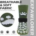 EXPAWLORER Anti Slip Dog Socks to Prevent Licking Paws, Shoes for Hot Pavement, Dog Booties for Small Medium Large Senior Dogs, Traction Control Boots & Paw Protectors for Hardwood Floors ArmyGreen