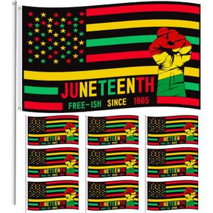 9 Pcs 3x5 ft Juneteenth Flag African American Independence Day Garden Flag June 19th 1865 Juneteenth Decorations for Emancipation Black Freedom Celebration Yard Outdoor Decor