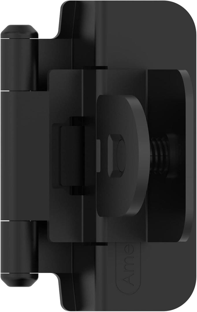 Amerock BPR8700FB | Cabinet Hinge | 3/8 in (10 mm) Inset Double Demountable | Matte Black | Kitchen Cabinet Door Hinge | 1 Pair/2 Pack | Functional Hardware (3/8 inch (10mm) Inset)