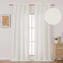 OVZME Beige Long Curtains 96 Inches Long 2 Panels Set, Soft Airy Light Filtering Faux Linen Textured Living Room Curtains, Protect Privcy Modern Slub Curtains for Bedroom, Each 40x96 Inches