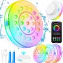 Pool Lights for Above/In Ground Pools,Portable Smart Magnetic Underwater IP68 Waterproof LED Light Rechargeable with BT APP Control Color Changing Sound/Music Sync Vinyl Pools Accessories Party Decor