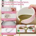 7 Pcs Matcha Whisk Set, Matcha Set Pink,Matcha Kit,Matcha Tea Set,Matcha Bowl Set with Pink Cat Scoop Holder, Tea Cloth, Sifter(Gradient Pink)