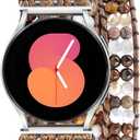 Boho Beaded Handmade Braided Bracelet Band Women 20mm Compatible for Samsung Galaxy Watch 7/6/5/4/Active 2/4 Classic/6 Classic/5 Pro/FE 40mm 42mm 43mm 44mm 45mm 46mm 47mm