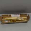 GXOACKJ Curtain Rods for windows 32-62 inch, 5/8 inch Decorative Gold Splicing Heavy Duty Metal Curtain Rod set with Brackets