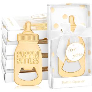 YKLIGTN 50PCS Baby Bottle Openers for Baby Shower Favors, Gifts, Decorations, or Souvenirs with Gift Box, Popping Design for Boy or Girl