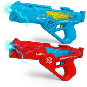 2 Pack Electric Water Guns - Full Automatic Suction Power Soaker Blasters 32 FT Range, Summer Outdoor Pool Auto Squirt Toys for Adults Kids (Red/Blue)