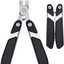 Portable Folding Ingrown Toenail Clippers for Men Thick Toenails, Business Travel Ultra Sharp Toe Nail Clippers for Seniors, Adult, Podiatrist, Heavy Duty Stainless Steel, Black