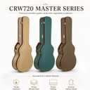 Crossrock Master Series OM Acoustic Guitar Case for Martin 000-14 Fret | Malachite Blue Eco Tweed Fabric, Re-Engineered Shell, Leather Handle & Gold Velvet Interior(CRW720OMMB), Size: OM