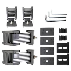 Aluminium Alloy Hood Hold-Down Latch Hood Lock Catch & Bracket with Flag for Jeep Wrangler JK/JKU 2007-2017, JL/JLU 2018-2022 & Jeep Gladiator 2020-2022,(1 Pair/Black)