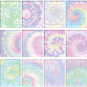 Patelai 120 Sheets Stationery Writing Paper 8.5 x 11 Classroom Double Sided Lined Letter Writing Paper Cute Stationary Set for Women Note Scrapbook Office Printing Supplies(Tie Dye Style)