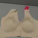 WOWENY Seamless Wirefree Bras for Women Comfy Mesh Soft Padded Back Smoothing Bra (XX-Large, 168 Sleep Beige)