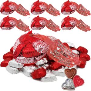 2 x Fruidles Happy Valentine's Milk Chocolate Hearts in Mesh Bag, Creamy Chocolaty Hearts, Holiday Treats, Individually Wrapped, Kosher Certified (6 Mesh Bags) (EXP 04/21/27)