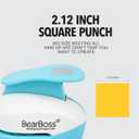 BearBoss 2.12 Inch Square Punch, Hole Punch Shapes, Corner to Corner 3 Inch Paper Punch Set for Scrapbooking Festival Paper Greeting Card DIY Albums Photos