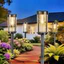 EXCMARK 16 Pack Outdoor Solar Lights Waterproof for Yard Garden Walkway Pathway Lawn Decorative Contemporary Landscape Lighting. (Warm White Light, 16)