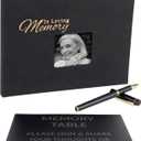 Funeral Guest Book for Memorial Service, Hardcover in Loving Memory Guest Book Set with Pen & Sign, 88 Pages Memory Book for Celebration of Life, Keepsake Condolence Book for Loved One (Photo Frame)