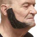 Mustaches Realistic, L Shaped Fake Mutton Chops Sideburns, Black