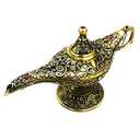Honoro Vintage Aladdin Magic Genie Lamp,Metal Wishing Light for Home Wedding Party Table Decoration Delicate Gift,Large Bronze