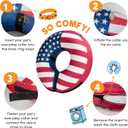 BENCMATE Inflatable Dog Cone Collar Alternative, Soft Dog Cone for Dogs and Cats, Neck Recovery ECollar Donut Collar After Surgery (Large, Flag)