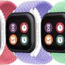 3 Packs Nylon Braided Band Compatible with Gizmo Watch 3/2/1,SyncUP Kids Watch,20mm Kids Breathable Solo Loop Stretchy Strap for Boys and Girls