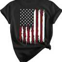 SweatyRocks Women's Summer Tops Flat Graphic Print Tees Loose Crew Neck Short Sleeve T-Shirt (Black, M)