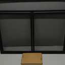 Flat Fireplace Screen with Doors,Solid Wrought Iron Frame with Metal Mesh, Flat Panel Decorative Fireplace Screen with Modern Design, Free Standing Spark Guard