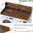 2-Tier Washer Dryer Countertop, Laundry Room Organization and Storage, 27.6" x 54" Wood Laundry Countertop for Washer and Dryer, Walnut