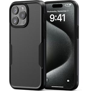 NTG2023 New Designed for iPhone 15 Pro Max Case, Heavy-Duty Tough Slim Shockproof [2 Layer Structure][Military Grade Protection] Phone Case for iPhone 15 Pro Max(6.7 Inch), Black