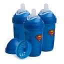 Herobility Anti-Colic Baby Bottles 8.5 fl oz/240ml - Pack of 3 Plastic Baby Bottles, Medium Flow Plastic Bottles, Breast-Shaped Teat for Breastfed Babies, Small Baby Bottles, Swedish Design, Superman