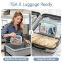 PACKISM TSA Approved Toiletry Bag Combo Pack, 1 Clear Makeup Bag Medium & Large for Checked Luggage, Clear Travel Bag with Handle, Water-resistant Travel Essentials Organizer, Laurel Green