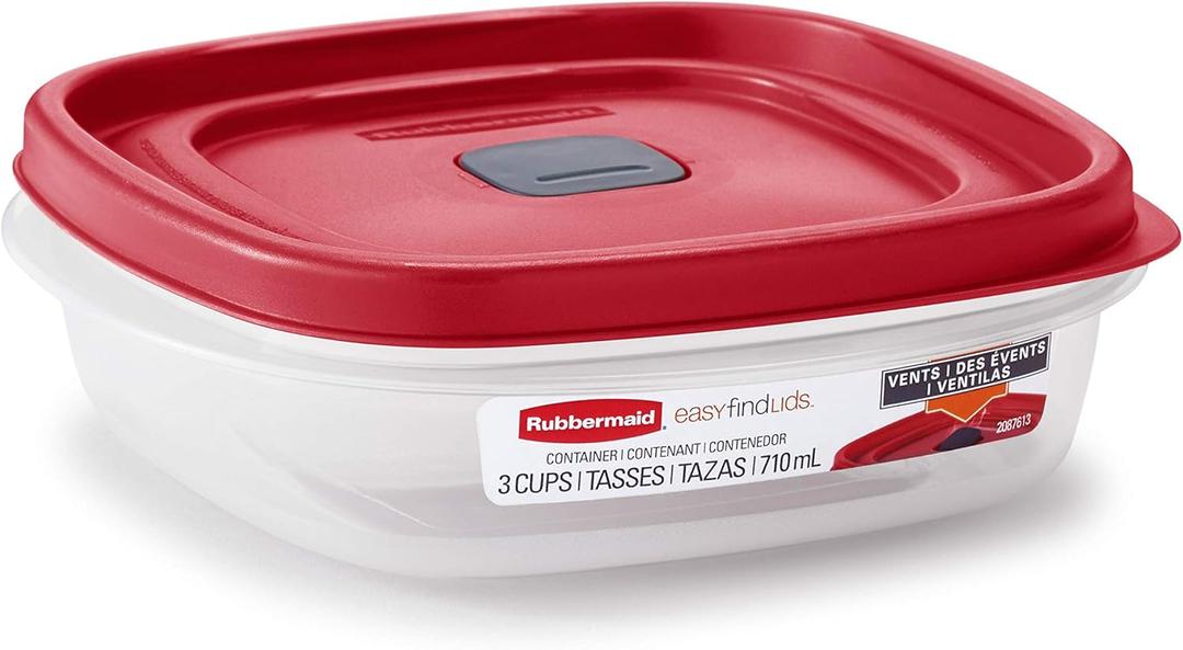 Rubbermaid Vented EasyFindLids Food Storage Container, 710 mL 
Lunch Box 3 Pack