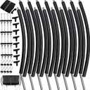 10Ft 8 Pcs Trampoline Curved Poles Replacement with Enclosure Net, Trampoline Curve Pole, Plastic T Connector, Fiberglass Rods, Mounting Hardware, Foam Padding
