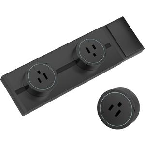 Surge Protector Power Strip, 8000W High Power Wall Track Outlet, Mobile Rail Socket with 2 AC Outlet adapters, for Modern Home Kitchen, Living Room (Black, 30cm/11.8in)