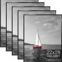 VIOLABBEY 22x28 Poster Frame Set of 5, Black Picture Frames for Wall Mounting Vertically or Horizontally, Gallery Wall Frame
