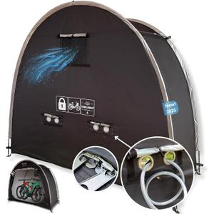 Anti-Theft Bike Storage Shed | Triple-Security Bike Tent: Rugged Lock-Ready Zipper, Rear Metal Anchors, Privacy Mesh | Outdoor Storage Shed | Portable Waterproof Bike Shed | 2 Std Bikes or 1-2 e-Bikes