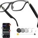 AI Smart Glasses, 164 Language Translation Glasses, Bluetooth Glasses with Speakers for Music and Calls, Photochromic Lenses, 170mAh Battery for Men Women, Travel, Work and Sports