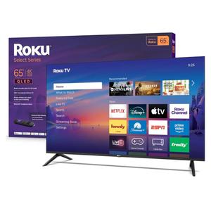 Roku Smart TV 2026 – 65-Inch Select Series, 4K QLED TV – Roku TV with Voice Remote – Flat Screen QLED Television with Wi-Fi for Streaming Live Local News, Sports, & Movies – Bluetooth Headphone Mode