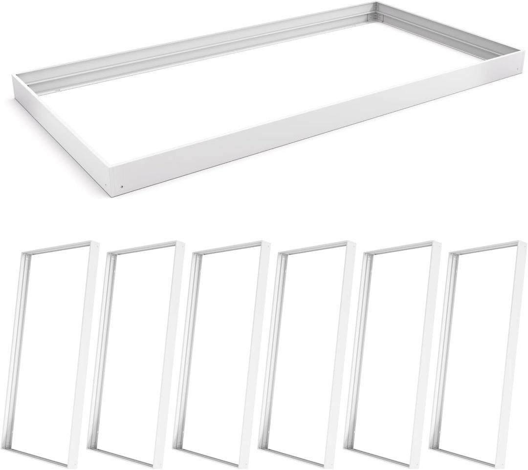 Sunco 6 Pack 2x4 Surface Mount Kit for 2x4 LED Flat Panel Light Fixture, Aluminum Ceiling Frame Bracket