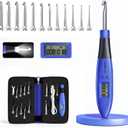 Light Up Crochet Hook Set Lighted Crochet Hook Set with 12 Different Size Interchangeable Crochet Needle, Ergonomic with 2 Levels Led and Digital Stitch Counter for Crocheting and Knitting