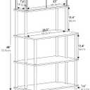 Furinno Turn-N-Tube Kitchen Storage Shelf with Top Cabinet for Kitchen, Dining Room and Home Office, Columbia Walnut/Black, 3-Tier with Top Cabinet