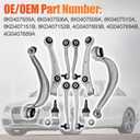 Front Lower Upper Control Arm Suspension Kit Compatible with Audi A4 A5 S5 A6 A7 Q5 RS5 RS7 S4 S6 SQ5 2008-2018, For Porsche Macan 2015-2023 Replace 8K0407505A 8K0407506A 8K0407509A